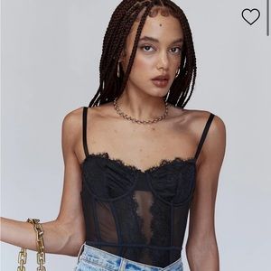 Princess Polly black lace body suit size small